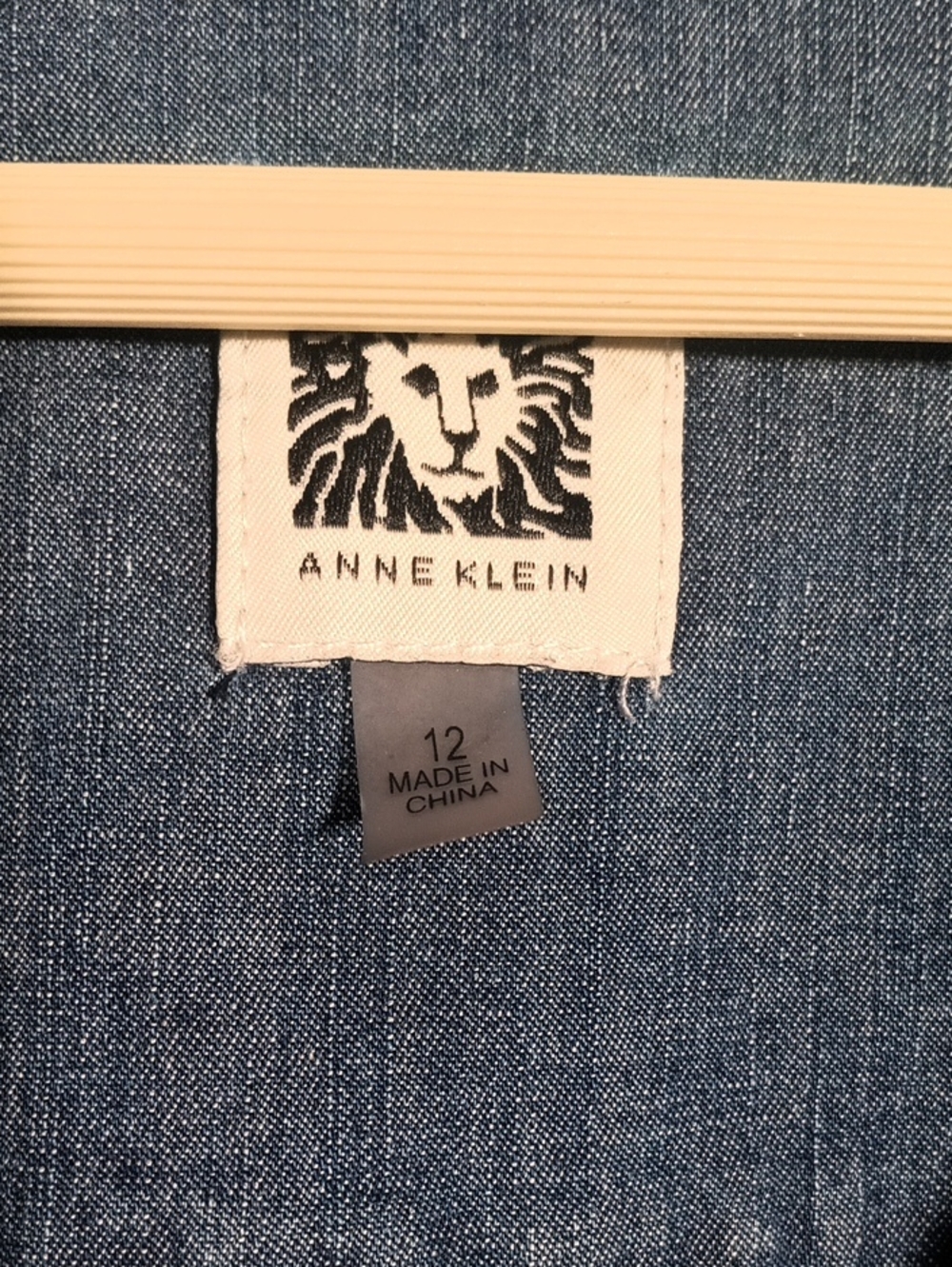 Anne Klein Women's Blue Denim Short-Sleeve Zip Dress - Picture 2 of 7